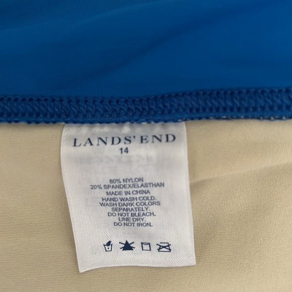 Lands End Blue Swim Bikini Bottoms Size 14 - Picture 3 of 5